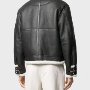 Mens Black Shearling Aviator Jacket | Genuine Leather Jacket
