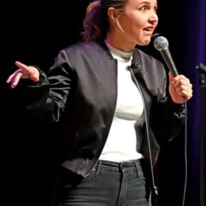 Taylor Tomlinson The Late Night Show Bklack Bomber Leather Jacket