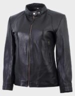 Women's Black Biker Leather Jacket