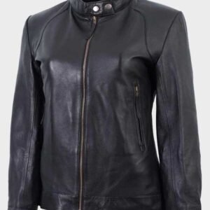 Womens Black Biker Leather Jacket | Free Delivery