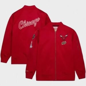 NBA Chicago Bulls Mitchell & Ness Red Full-Zip Bomber Jacket