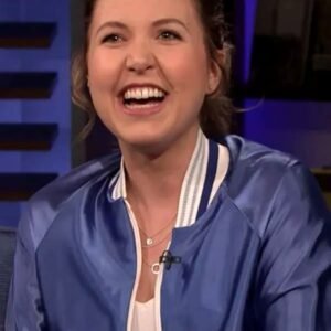 Taylor Tomlinson Conan S09 Satin Blue Bomber Jacket