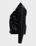 Classic Black Womens Motorcycle Leather Jacket