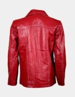 Fight Club Brad Pritt Mens Red Leather Jacket |Free Shipping