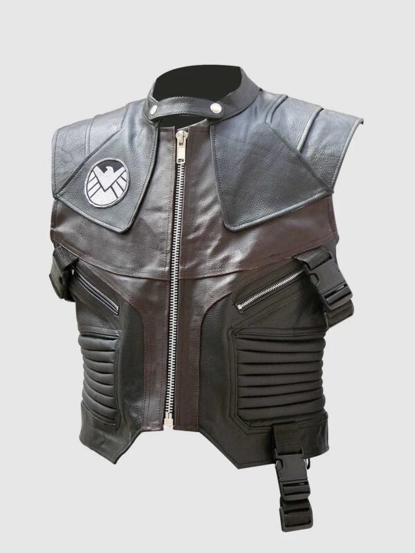 Men's Avengers Jeremy Hawkeye Leather Biker Vest