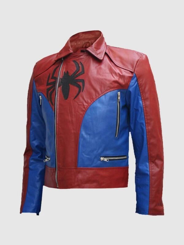 Spidermen Style Mens Biker Leather Jacket