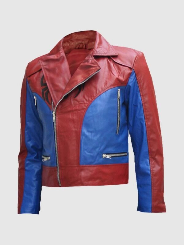 Spidermen Style Mens Biker Leather Jacket