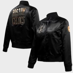 Boston Celtics Pro Standard Glam Satin Womens Varsity Jacket