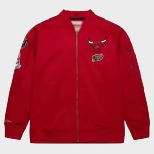 NBA Chicago Bulls Mitchell & Ness Red Full-Zip Bomber Jacket