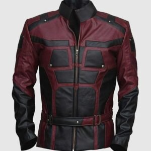 Marvels Charlie Cox Red & Black Leather Jacket For Men