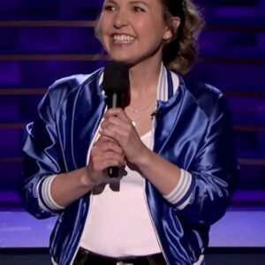 Taylor Tomlinson Conan S09 Satin Blue Bomber Jacket