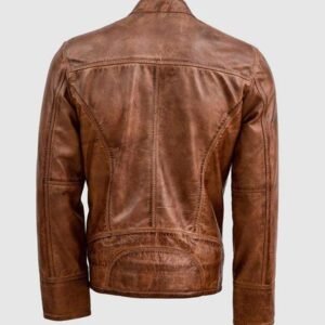 Mens Brown Waxed Leather Jacket | Vintage Style Jacket