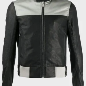 Black Leather Slim-Fit Biker Jacket