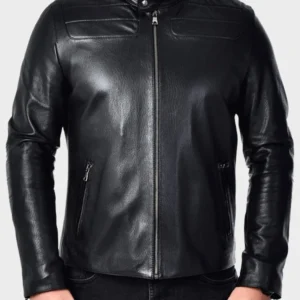 Men's Fitted Leather Jacket for Autumn - Perfect Layering Piece