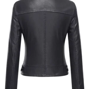 Motorcycle Black Biker Leather Women Jacket