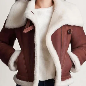 Women's Brown Shearling Leather Jacket - Shop at Leather Jackets Store