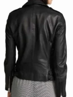 Women Black Sheepskin Biker Leather Jacket