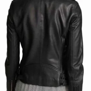 Women Black Sheepskin Biker Leather Jacket
