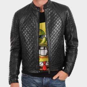 Edgy Black Quilted Leather Jacket - Classic Style with a Twist