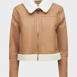 Women's-Tan-Shearling-Leather-Jacket-–-Brown