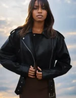 Faux Leather Crop motorcycle Jacket