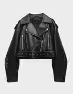 Faux Leather Crop motorcycle Jacket
