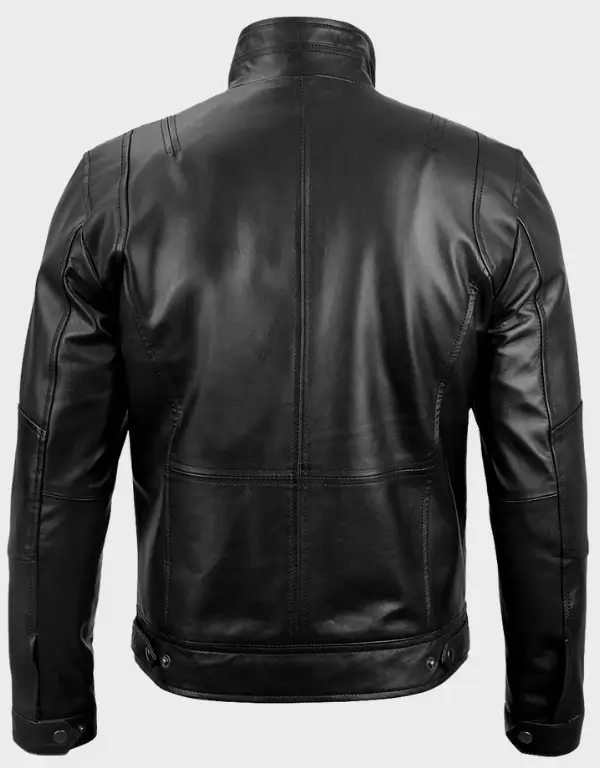 Men's Cafe Racer Black Real Leather Jacket