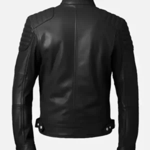 Men's Slimfit Black Cafe Racer Leather Jacket