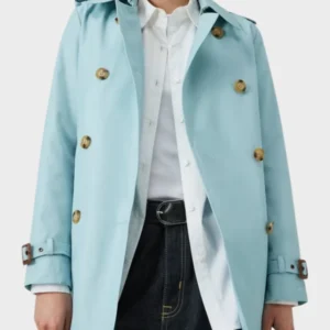 Lauren Ralph Lauren Double Breasted Turquoise Trench Coat