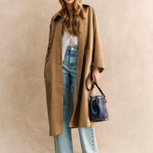 Sézane Camel Clyde Oversized Women's Trench Coat