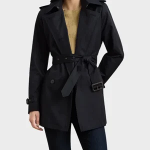 Lauren Ralph Lauren Double Breasted Black Trench Coat