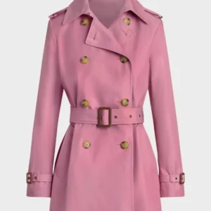 Lauren Ralph Lauren Double Breasted Pink Trench Coat