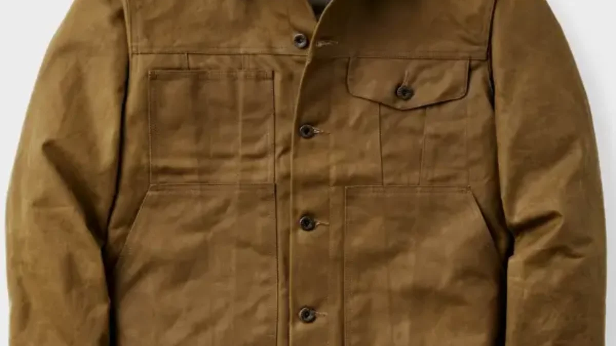 Filson Tin Cloth Short Lined Cruiser Jacket Dark Tan