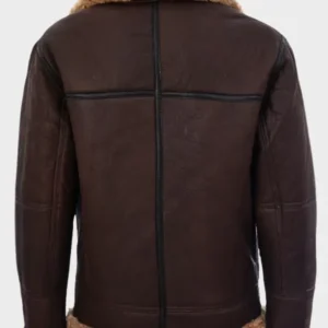 Men’s Aviator Vintage Brown B3 Shearling Sheepskin Leather Pilot Flying Jacket