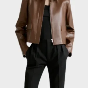 Nour Hammour Bleeker Cropped Leather Jacket | Women cropped leather jackets
