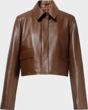 Nour Hammour Bleeker Cropped Leather Jacket | Leather Jackets Store