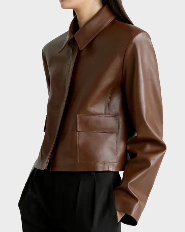Nour Hammour Bleeker Cropped Leather Jacket | Leather Jackets Store
