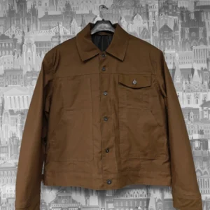 Men's Brown Short-Lined Tin Cloth Cruiser Jacket