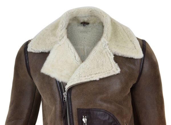 Men’s Sheepskin Shearling Jacket | Vintage Brown Leather Look