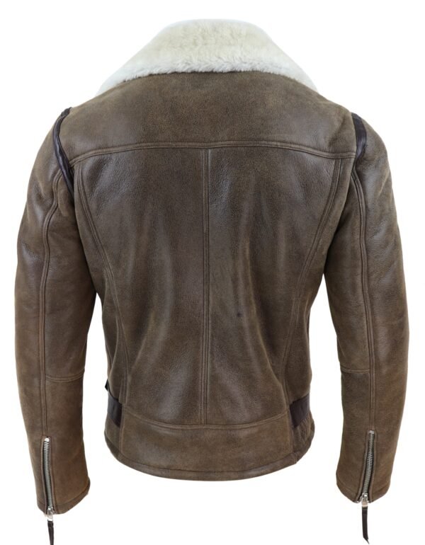 Men’s Sheepskin Shearling Jacket | Vintage Brown Leather Look
