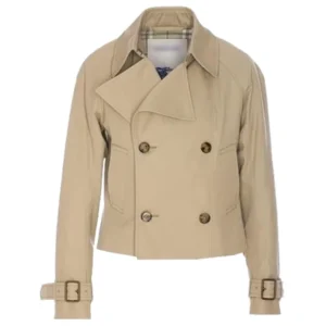Natural Gabardine Cropped Trench Coat