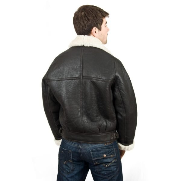 Men's Shearling Sheepskin Flying Jacket - Cream Wool