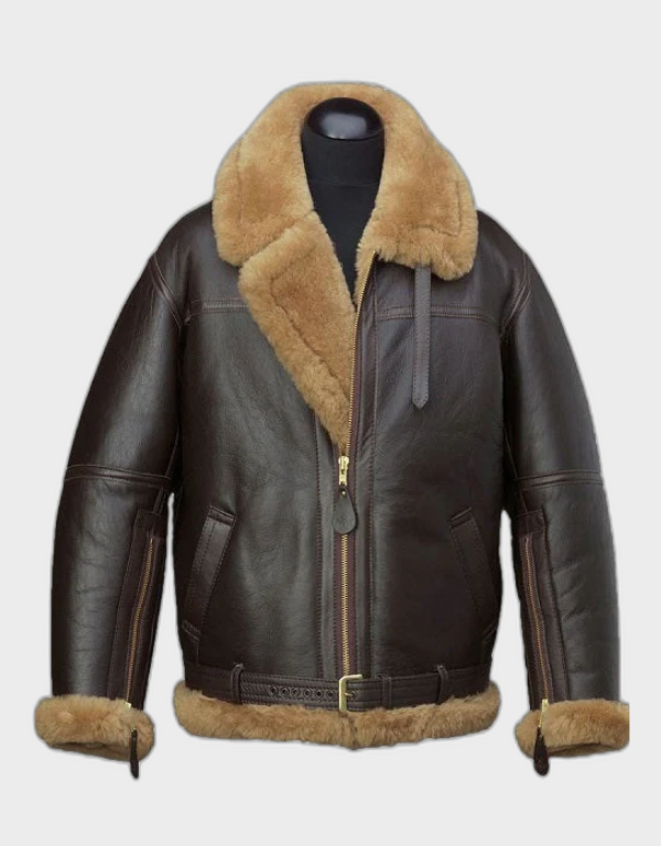 Men's Finest Sheepskin Flying Jacket - WWII Air Force Pilot - Brown Wool Men's Finest Sheepskin Flying Jacket - WWII Air Force Pilot - Brown Wool