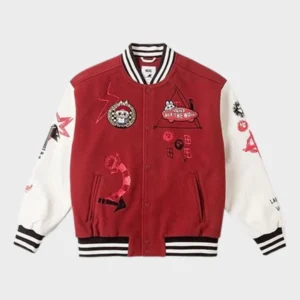 Vans x THE MONSTERS Varsity Baseball Jacket – Red & White