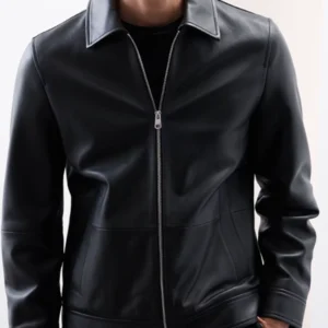 Autograph Men's Leather Harrington Jacket