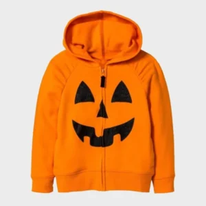 Halloween Pumpkin Orange Bomber Hooded Jacket | Leather Jackets Store