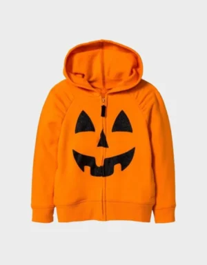 Halloween Pumpkin Orange Bomber Hooded Jacket | Leather Jackets Store