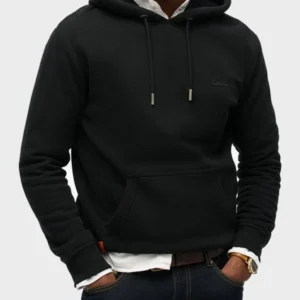Superdry Uk Men's Essential Logo Hoodie in Black
