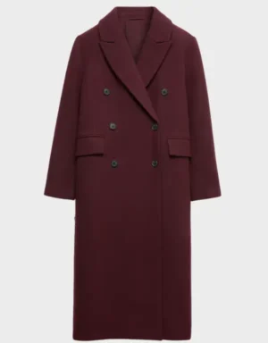 M&s Women's Double Breasted Longline Wool Coat