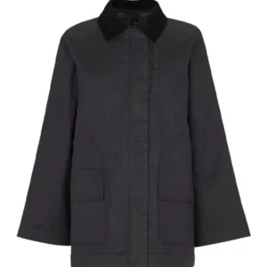 Womens Whistles Black Fern Waxed Jacket